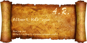 Albert Rózsa névjegykártya