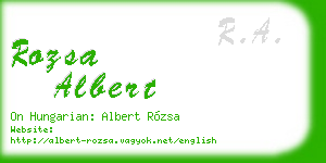 rozsa albert business card